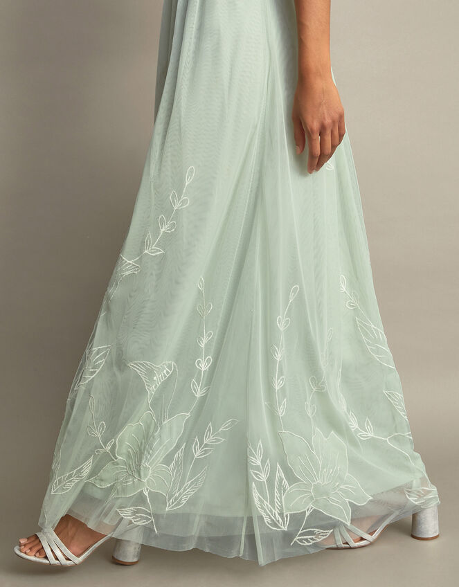 Kacia Embroidered Maxi Dress, Green (SAGE), large