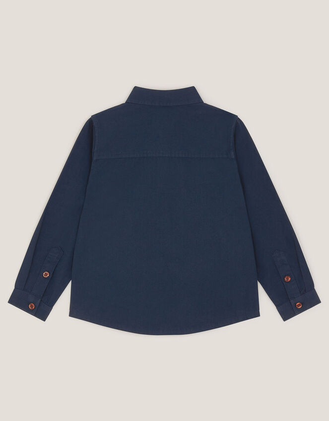 London Embroidered Twill Shirt, Blue (BLUE), large