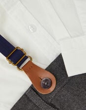 Arthur Herringbone 3-Piece Suit with Braces, Grey (GREY), large