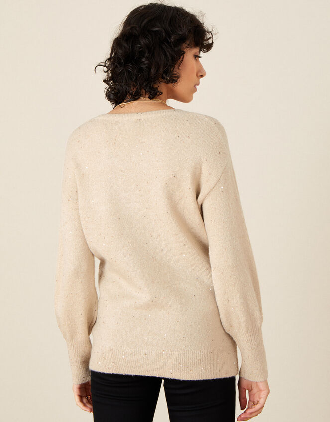 Sequin Ballet Wrap Jumper, Pink (PINK), large