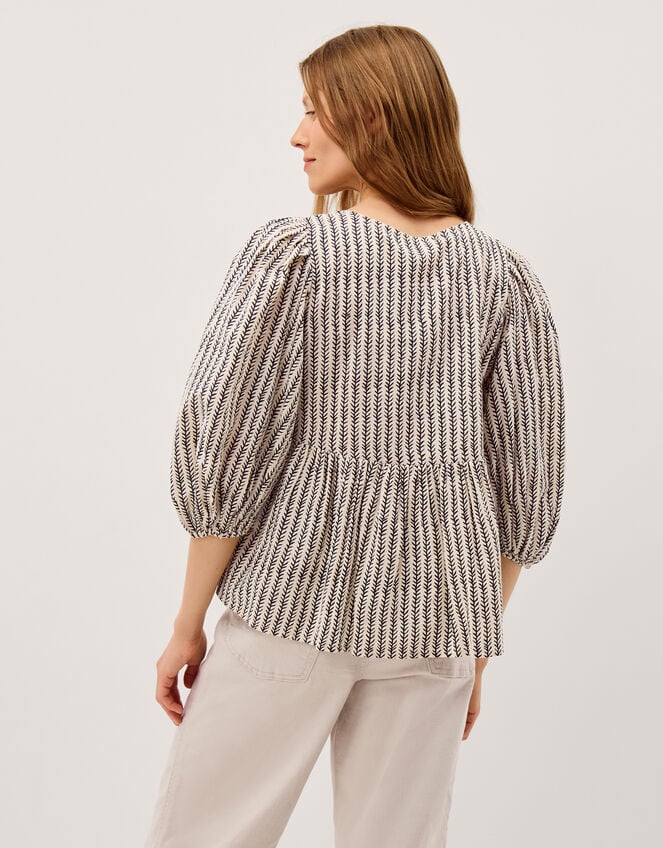 Laila Embellished Print Blouse, Ivory (IVORY), large