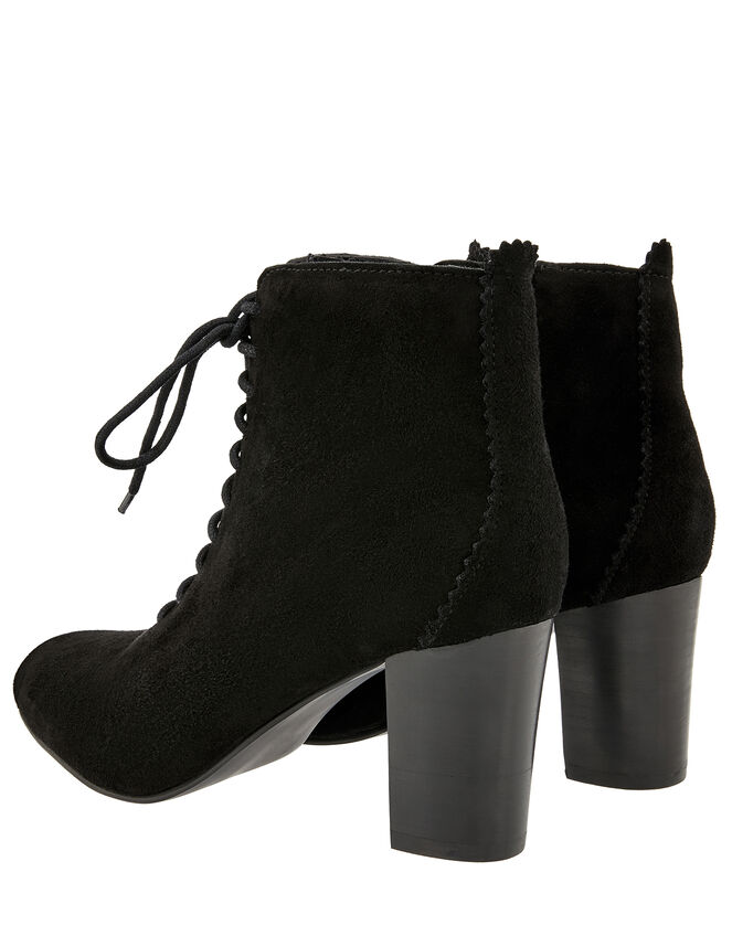 Lia Suede Lace-Up Ankle Boots, Black (BLACK), large