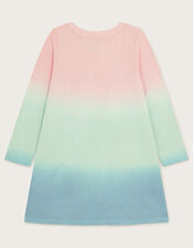 Ombre Floral Sweater Dress, Blue (AQUA), large