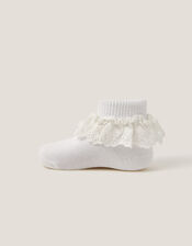 Baby Flower Lace Socks, White (WHITE), large