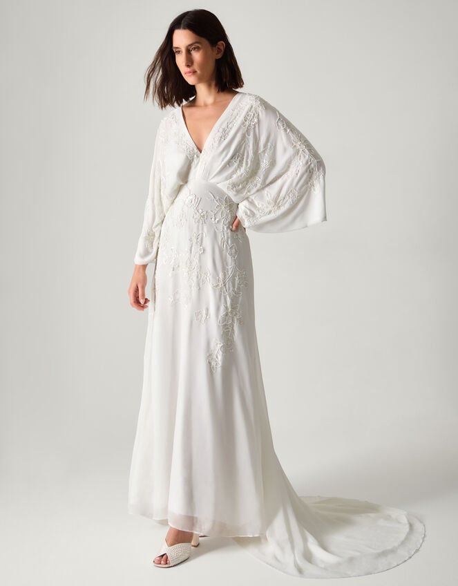 Camilla Embroidered Maxi Wedding Dress, Ivory (IVORY), large