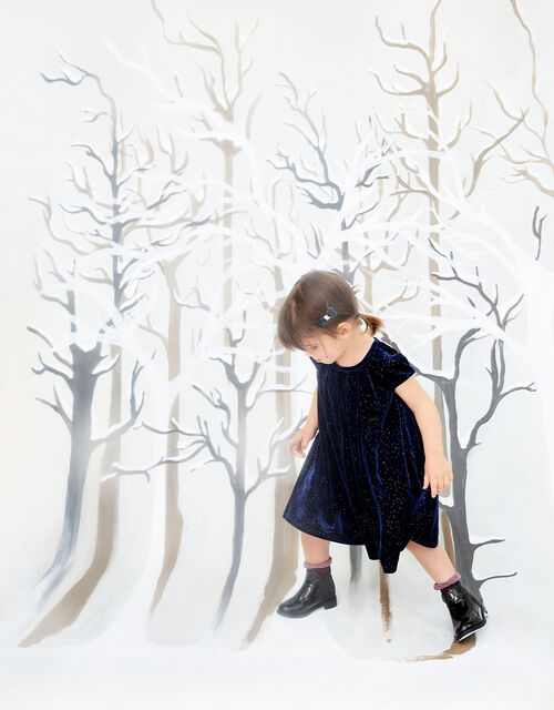 Baby Sparkle Velvet Dress With Recycled Fabric Blue Baby Girl Dresses Monsoon Uk