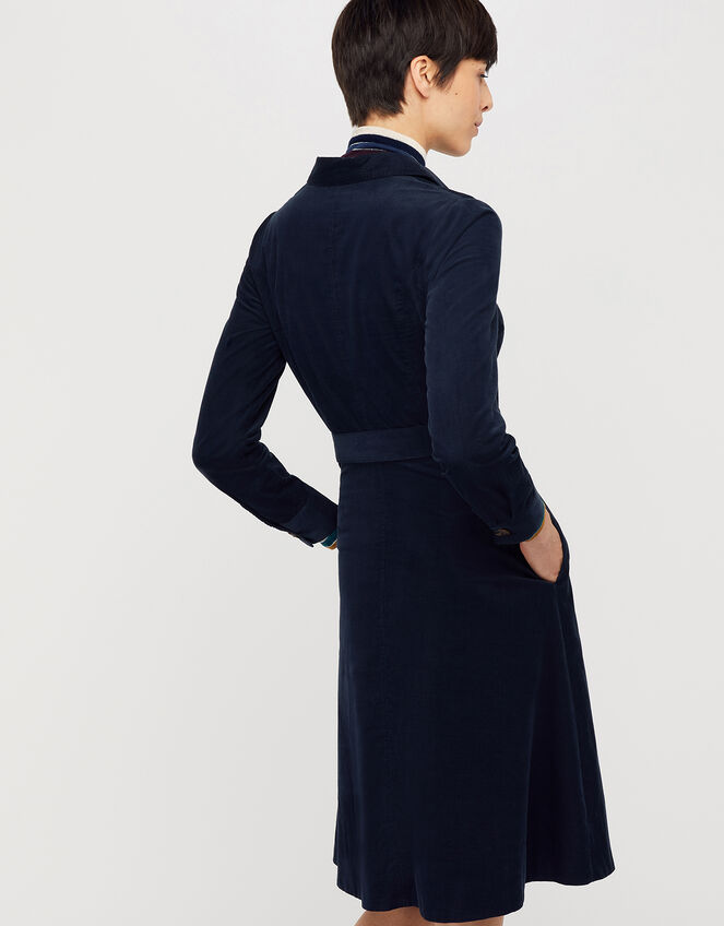 Coralie Cord Midi Dress, Blue (NAVY), large