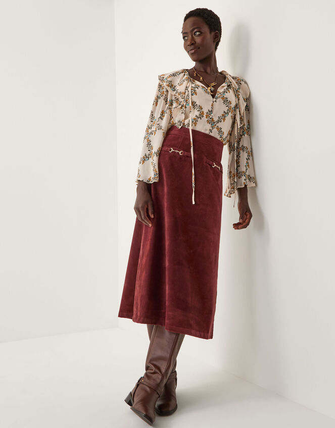 Cheryl Diamond Floral Print Blouse, Ivory (IVORY), large