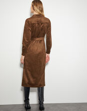 Amber Suedette Midi Dress, Brown (BROWN), large