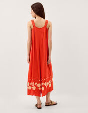 Eliana Floral Embroidered Culotte Jumpsuit, Orange (ORANGE), large