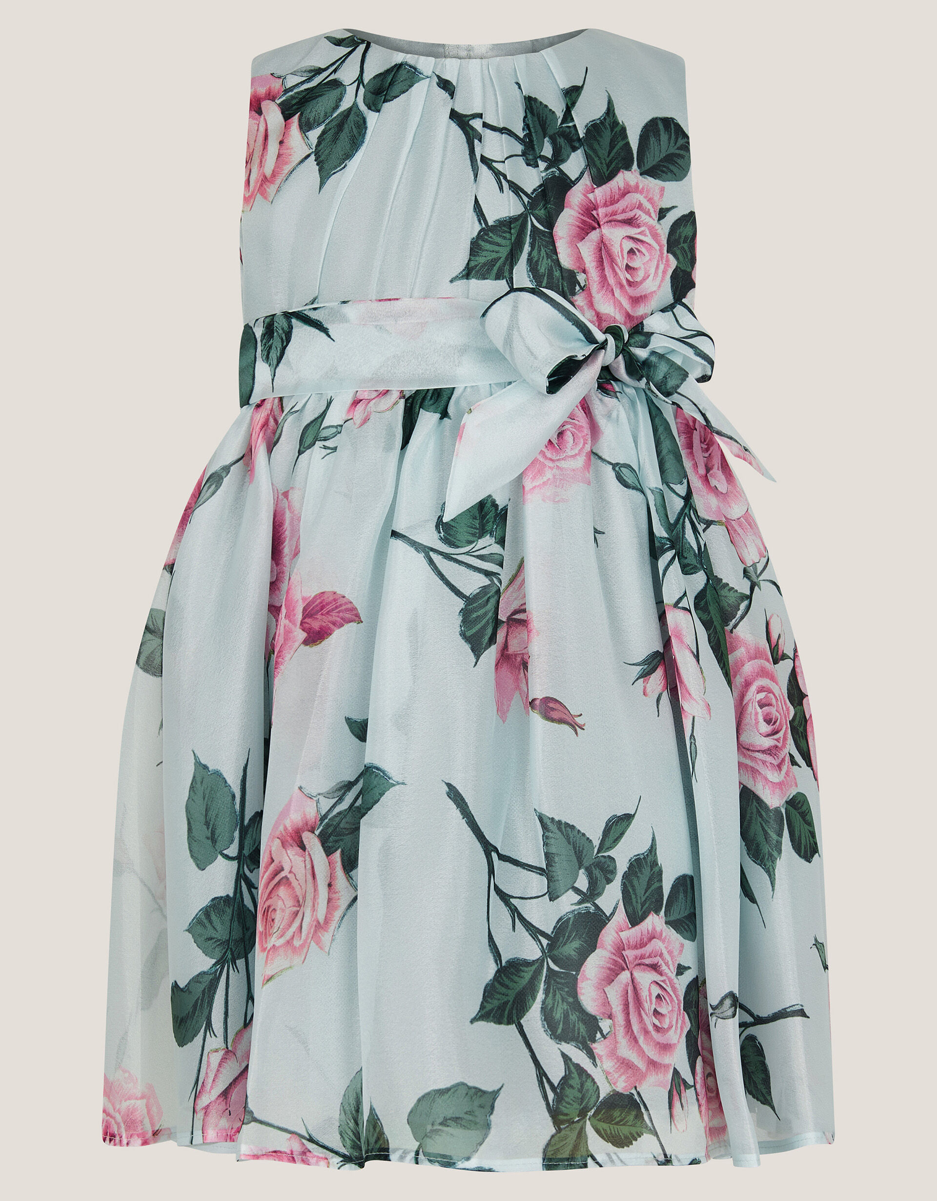 Baby Rosaline Floral Party Dress, Green (SAGE), large