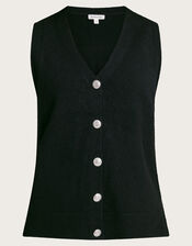 Bri Knit Sweater Vest, Black (BLACK), large