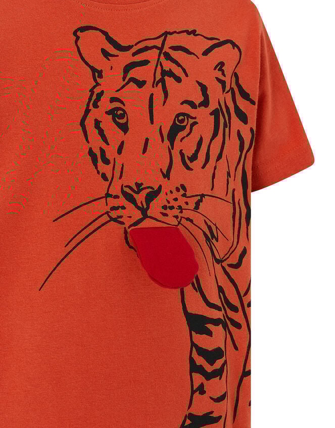 Terry Tiger T-Shirt, Orange (ORANGE), large