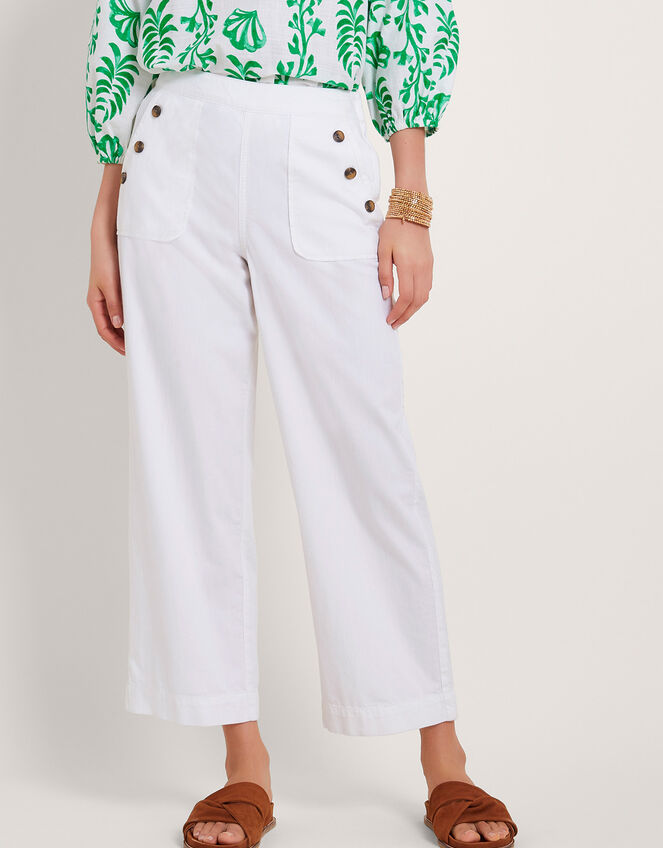 Harper Regular Crop Wide Leg Jeans, Natural (ECRU), large