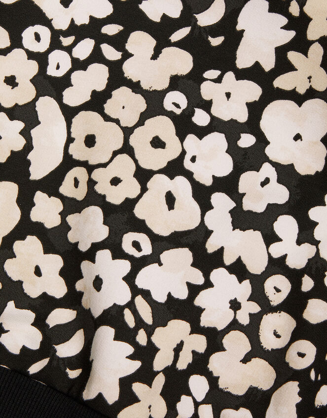 Floral Jersey Jumper, Black (BLACK), large