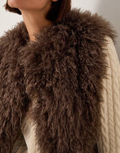 Maeve Shaggy Faux Fur Gilet, Brown (CHOCOLATE), large