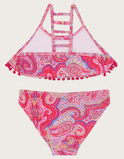 Paisley Frill Bikini Set, Orange (ORANGE), large