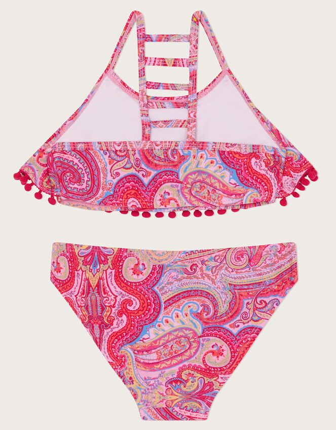 Paisley Frill Bikini Set, Orange (ORANGE), large