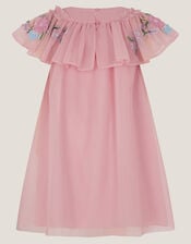 Evita Floral Embroidered Swing Dress, DARK PINK, large