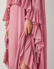Jodie Cape Ruffle Maxi Slip Dress, Pink (ROSE PINK), large