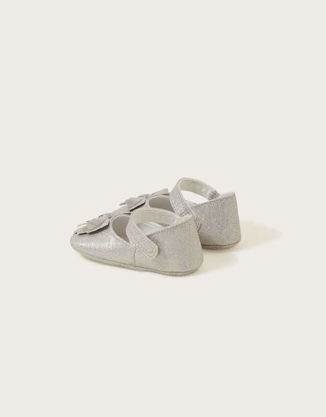 Sparkle Bow Booties Silver | Baby Booties | Monsoon UK.