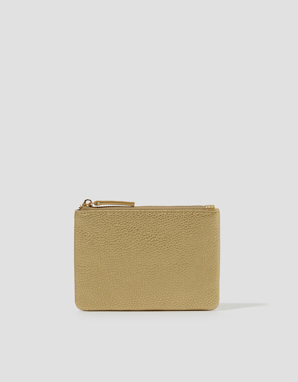 Faux Leather Coin Purse, Gold (GOLD), large