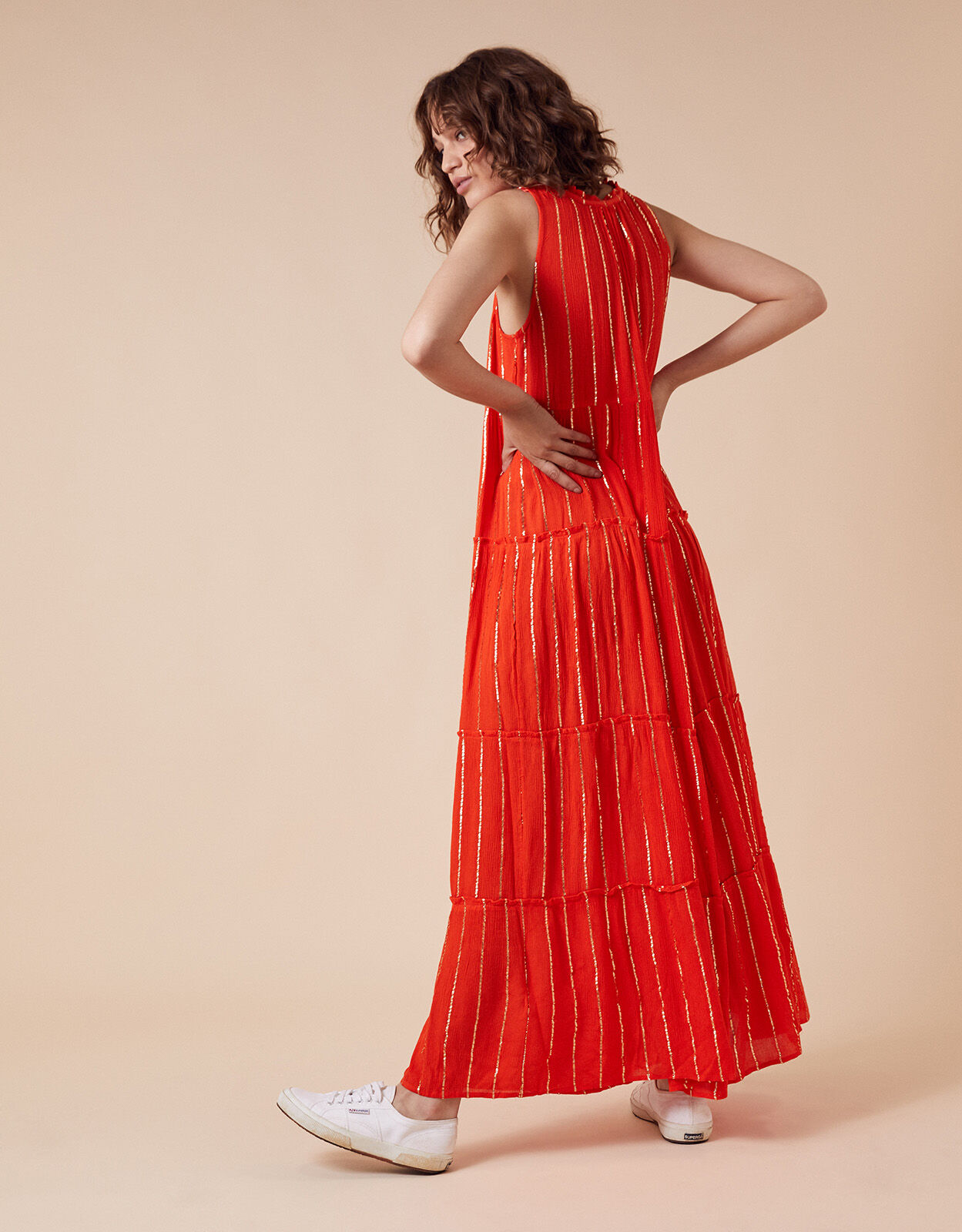 monsoon orange maxi dress