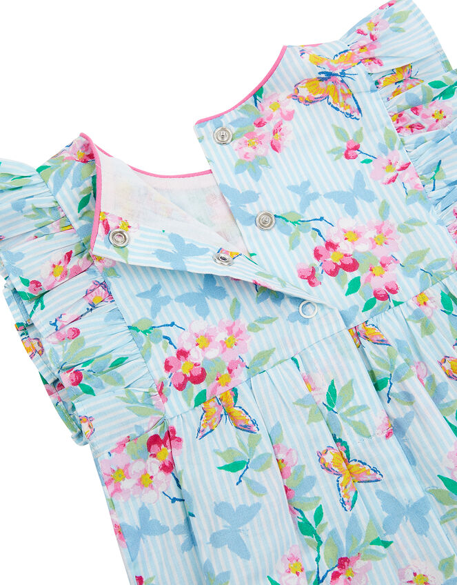 Newborn Baby Butterfly Floral Romper , Blue (BLUE), large