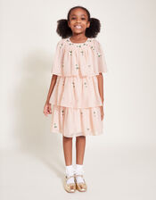 Katinka Embroidered Tiered Dress, Pink (PINK), large