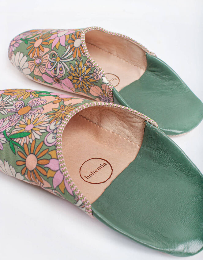 Bohemia Design Margot Babouche Slippers, Green (GREEN), large