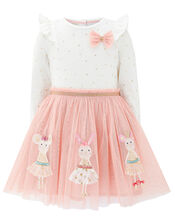 Baby Lorrie Long Sleeved Tutu Dress, Nude (NUDE), large