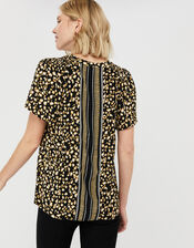Camillia Printed Blouse in Sustainable Viscose, Black (BLACK), large