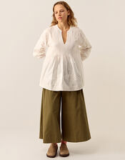 East Donnie Hand-Embroidered Blouse, Ivory (IVORY), large