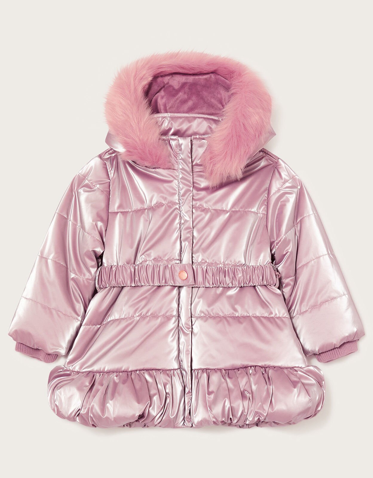 Baby Metallic Skirted Coat Pink