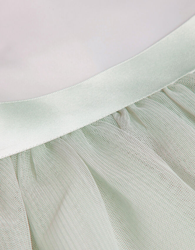 Light Green Tulle Scoop Long Party Gown, Green Bridesmaid Dress