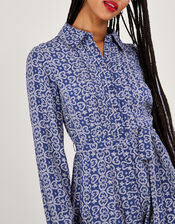 Josephina Print Shirt Dress, Blue (BLUE), large