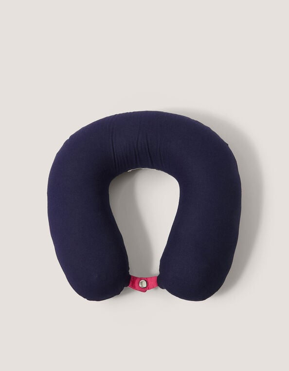 Plain Travel Pillow, Blue (NAVY), large