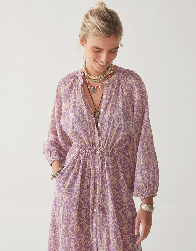 Maison Hotel Floral Tie Dress, Purple (PURPLE), large