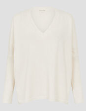 Vicki V-Neck Jumper, Ivory (IVORY), large