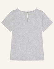 Sequin Unicorn Short Sleeve Top, Grey (GREY), large