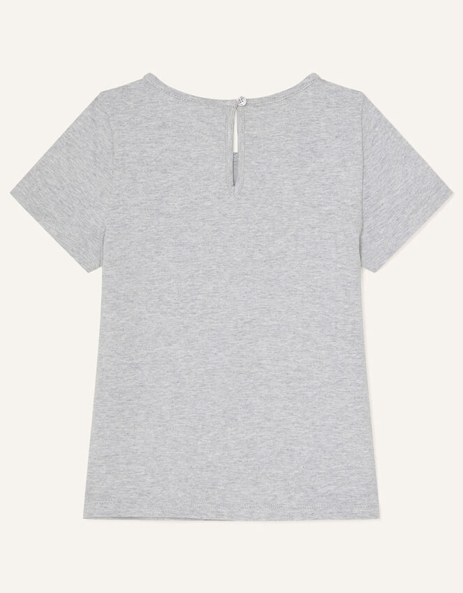 Sequin Unicorn Short Sleeve Top, Grey (GREY), large