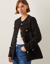 Harriet Tweed Jacket, Black (BLACK), large