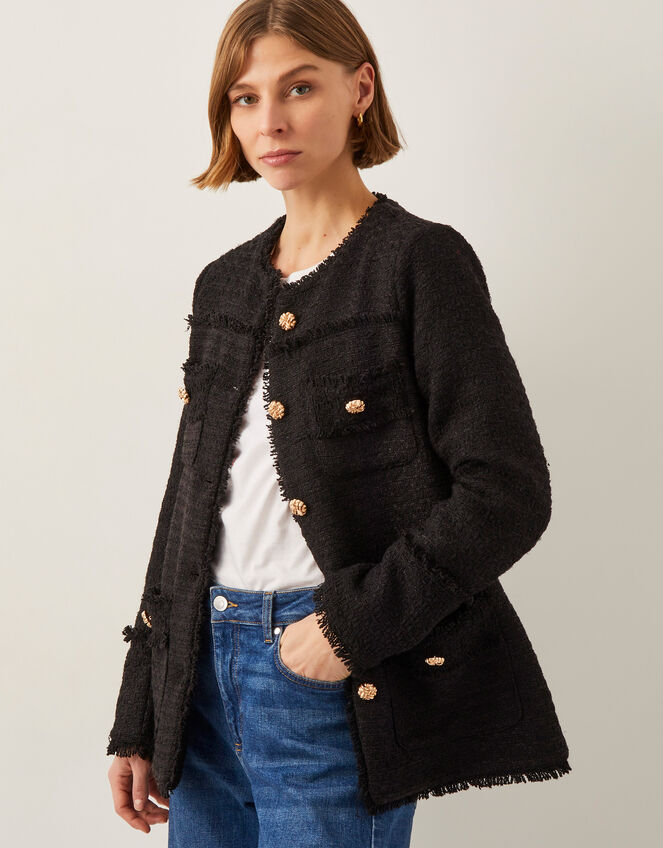 Harriet Tweed Jacket, Black (BLACK), large