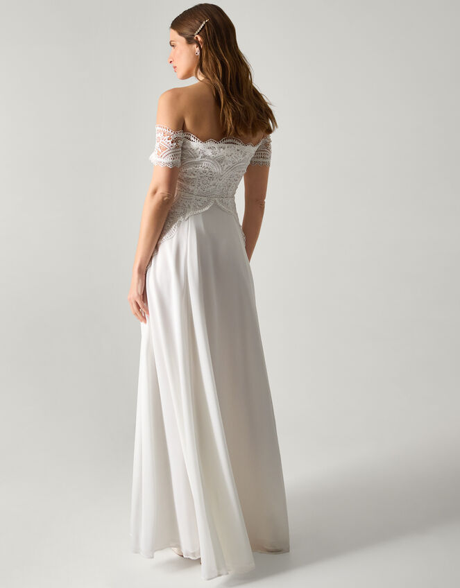Maddie Off-Shoulder Wedding Dress, Ivory (IVORY), large