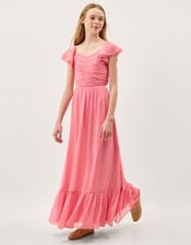 Sully Tie Back Prom Dress, Orange (CORAL), large
