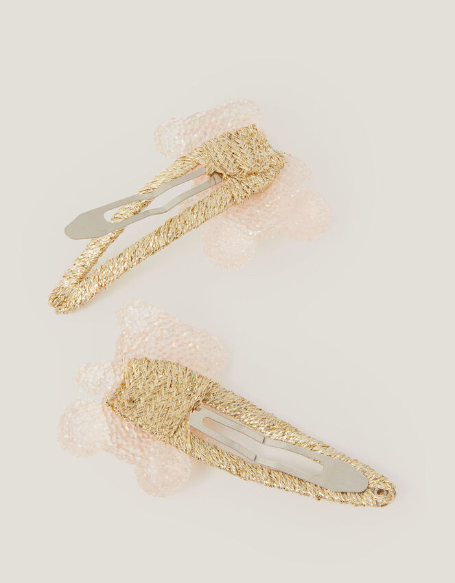 2-Pak Glitter Teddy Hair Clips, , large