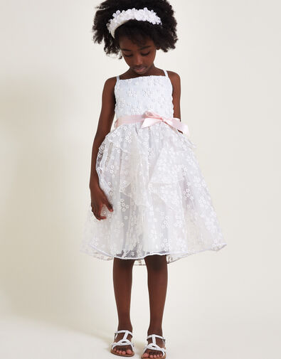Jasmine Organza Flower Dress, Ivory (IVORY), large