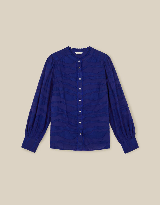 Jane Jacquard Blouse, Blue (COBALT), large
