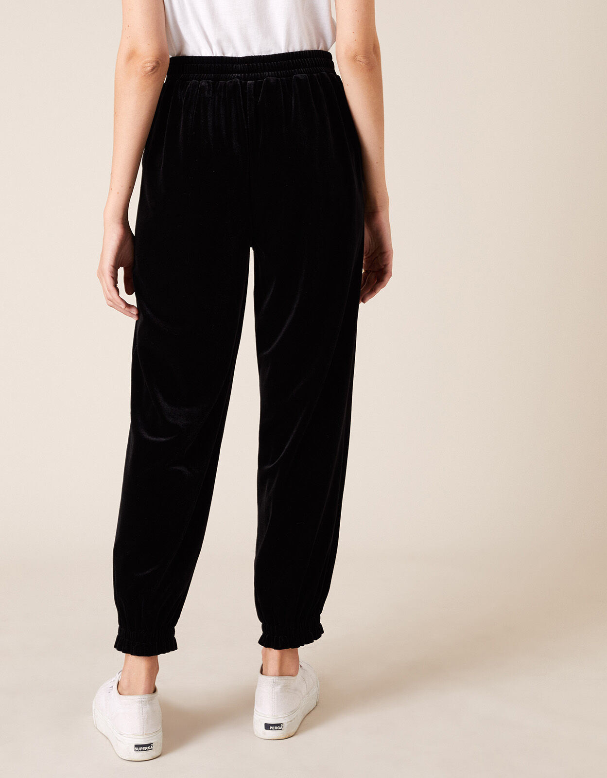 black velour joggers womens