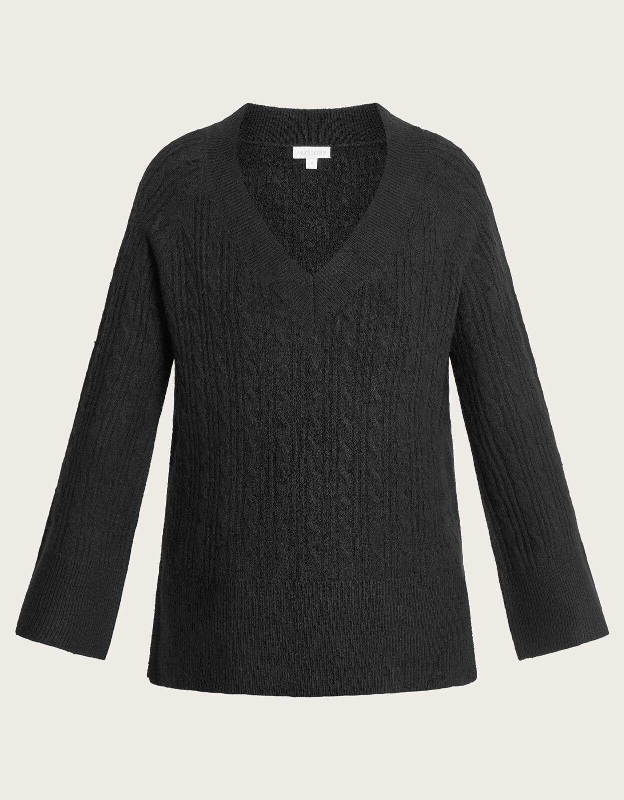 Longline black jumper uk store